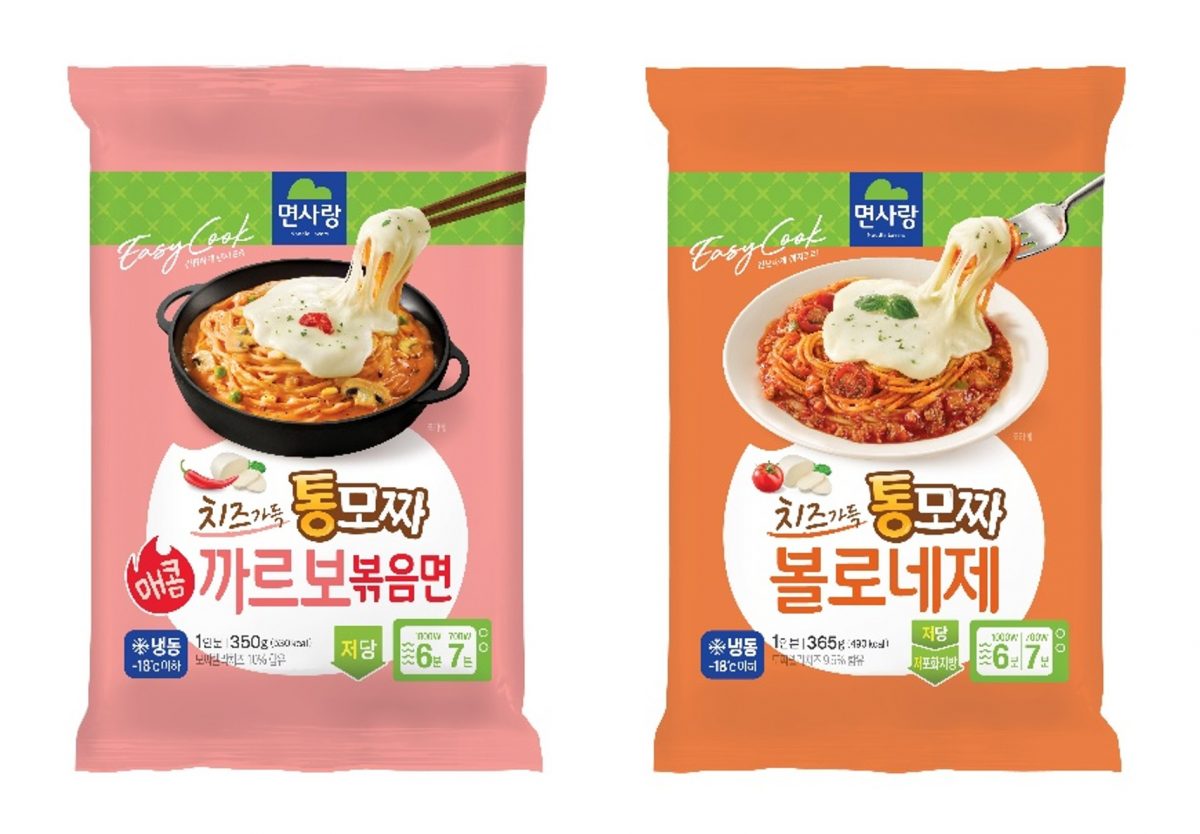 메인 이미지 면사랑 치즈가득통모짜 매콤까르보볶음면과 치즈가득통모짜 볼로네제 1200x834